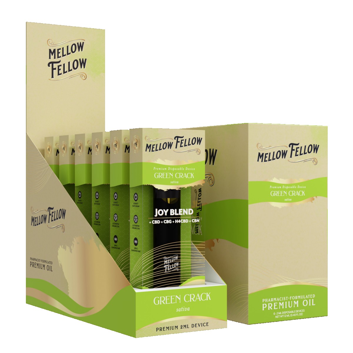 MELLOW FELLOW 2ML GREEN CRACK JOY box