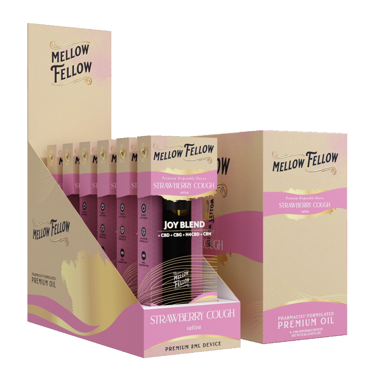 MELLOW FELLOW 2ML STRAWBERRY COUGH JOY box