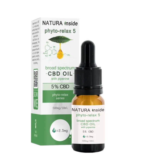 Phyto-Relax 5% CBD Oil | 500mg Broad Spectrum + Piperine