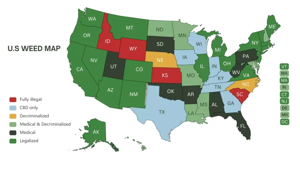 USA Cannabis legality status
