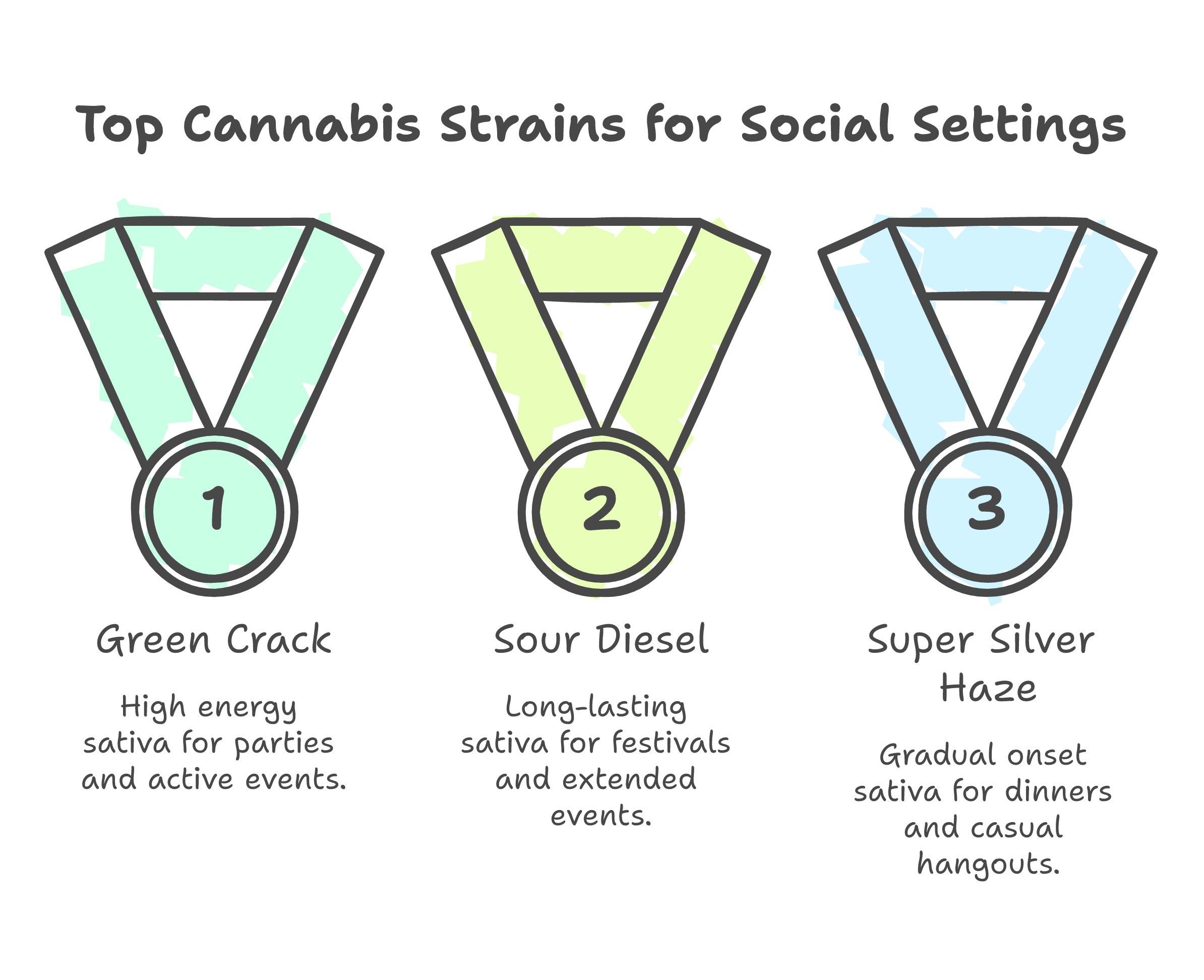 cannabis strains for socializing infographic