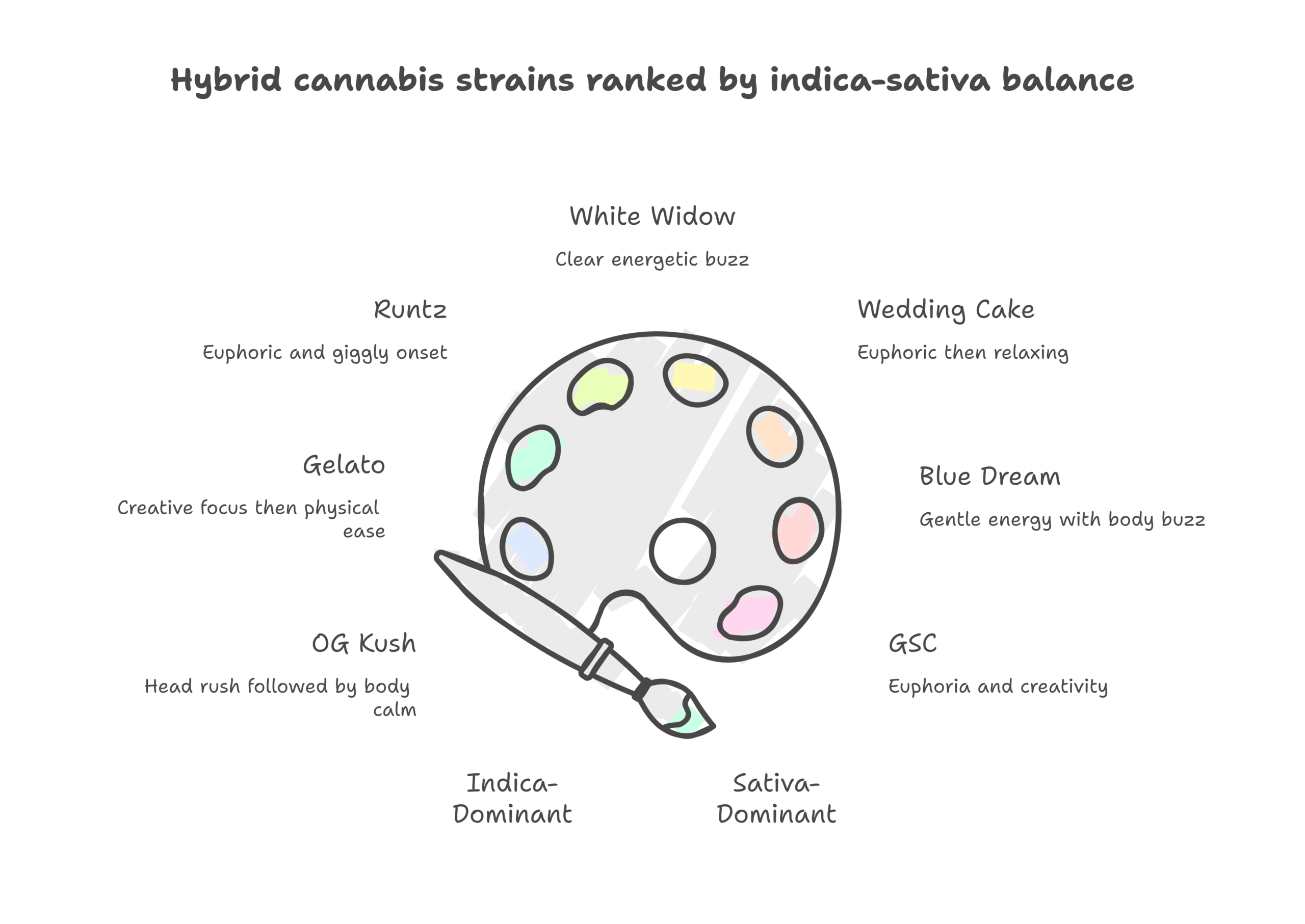 hybrid cannabis strains infographic