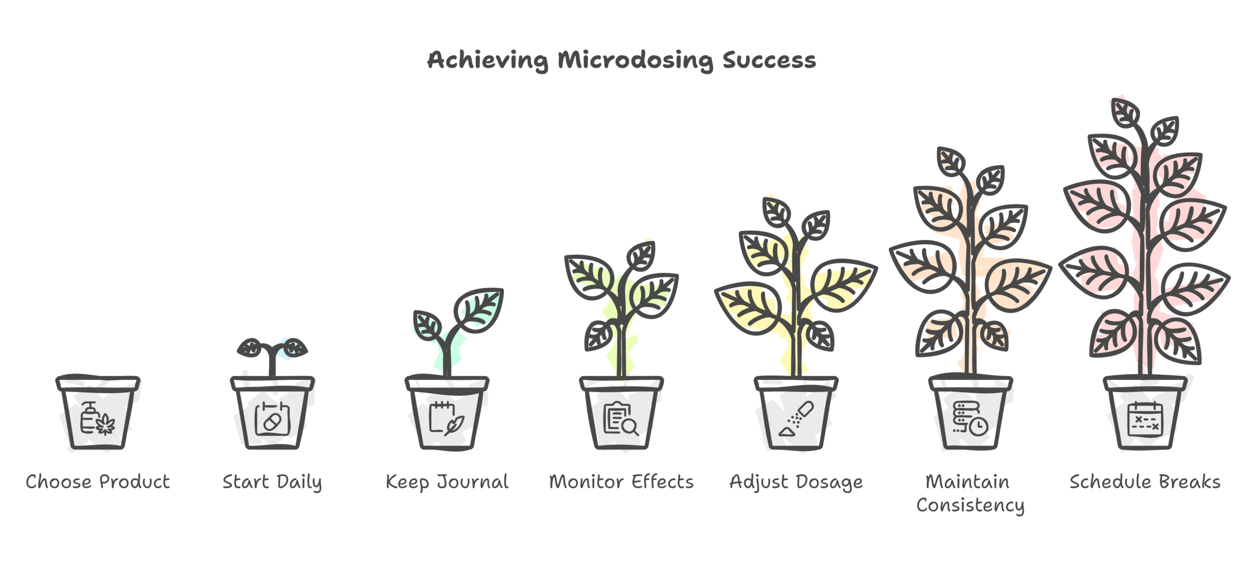 Microdosing cannabis infographic - getting started steps