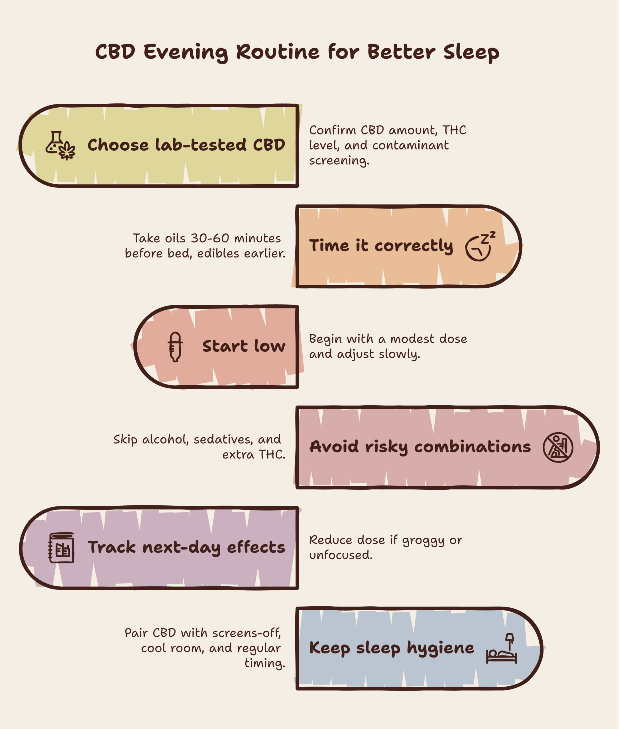 CBD sleep routine infographic